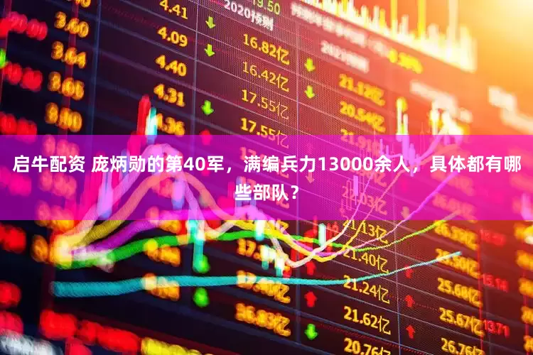 启牛配资 庞炳勋的第40军，满编兵力13000余人，具体都有哪些部队？